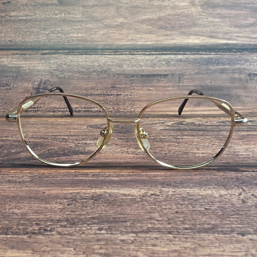MM Kate Vintage Gold Oval Eyeglasses Frames 46-16-125 Korea Metal